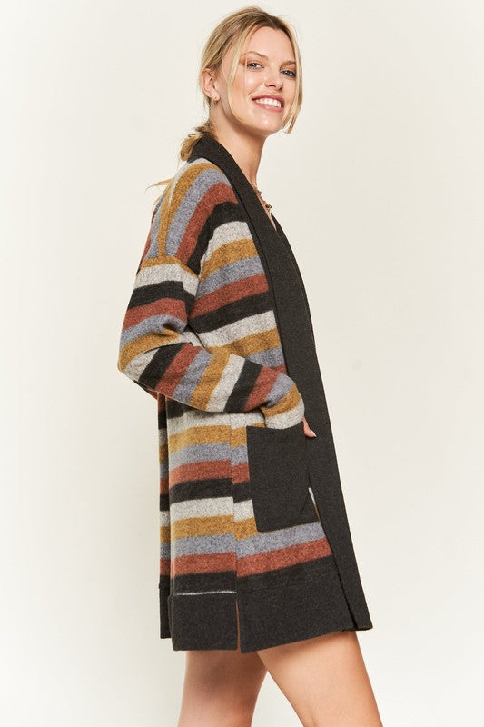 Multicolor Striped Cardigan king-general-store-5710.myshopify.com