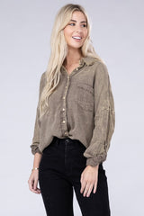 Washed Double Gauze Button Down Shirt king-general-store-5710.myshopify.com