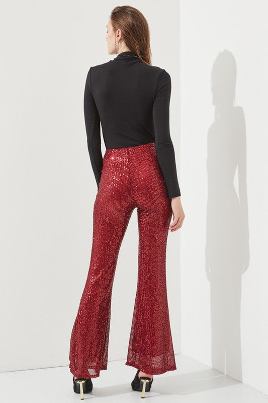 High Waist Flare Leg Sequin Pants king-general-store-5710.myshopify.com