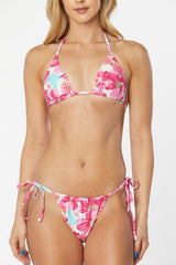 Tropical Floral Print String Bikini