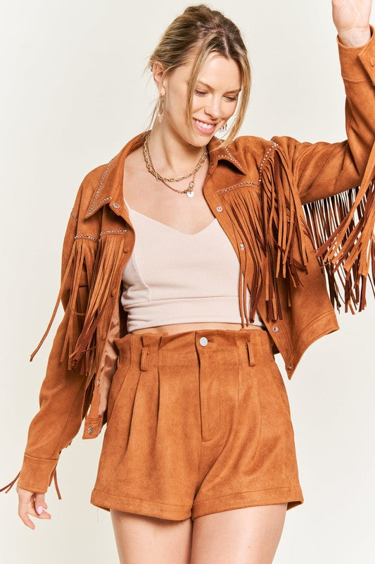 PLUS Suede Studded Fringe Jacket king-general-store-5710.myshopify.com