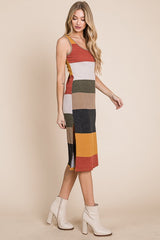 Plus Color Block Casual Midi Dress king-general-store-5710.myshopify.com