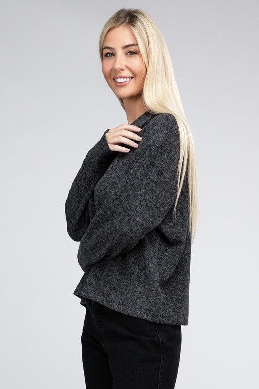 Brushed Melange Hacci Collared Sweater king-general-store-5710.myshopify.com