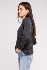 Hooded Brushed Melange Hacci Sweater king-general-store-5710.myshopify.com