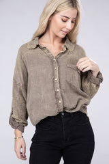 Washed Double Gauze Button Down Shirt king-general-store-5710.myshopify.com