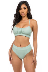 High Waist Ruched Detail Bikini