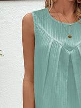 Ivy Lane Ruched Round Neck Tank