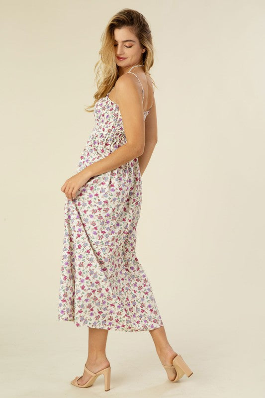 Purple Floral Smocked Cami Maxi Dress king-general-store-5710.myshopify.com