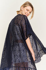 Lace Oversize Ruffle Kimono