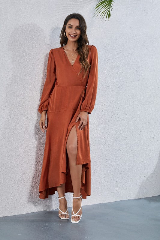 Women's V-Neck Long Sleeve Maxi Dress king-general-store-5710.myshopify.com