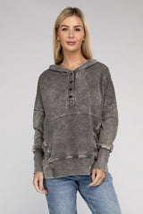 French Terry Acid Wash Kangaroo Pocket Hoodie king-general-store-5710.myshopify.com