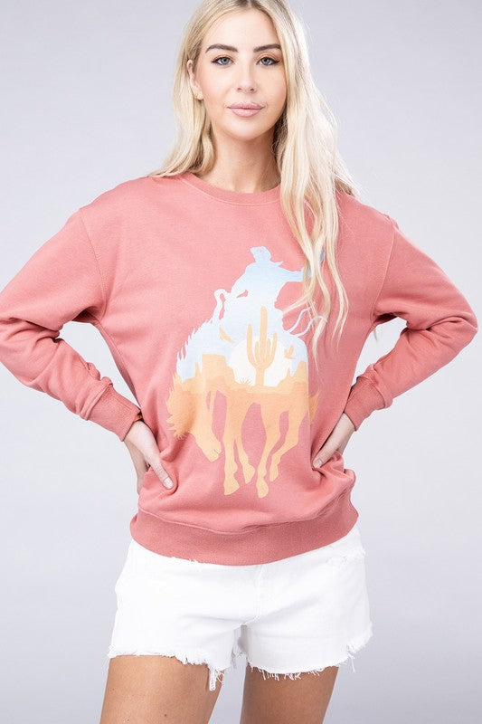 Oversized Rodeo Print Sweatshirt