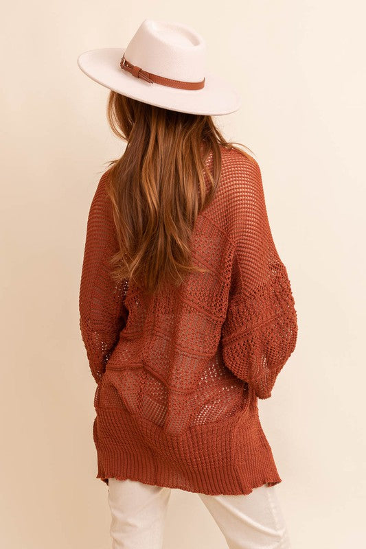 Knit Netted Cardigan king-general-store-5710.myshopify.com