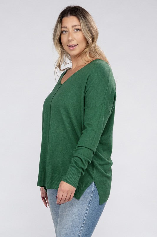Plus Garment Dyed Front Seam Sweater king-general-store-5710.myshopify.com