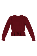 Peplum Round Neck Sweater Top