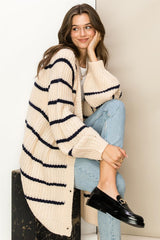 Made for Style Oversized Striped Sweater Cardigan king-general-store-5710.myshopify.com