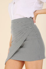 Houndstooth Shirred Wrap Skirt king-general-store-5710.myshopify.com