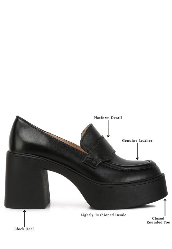 Elspeth Heeled Platform Leather Loafers king-general-store-5710.myshopify.com