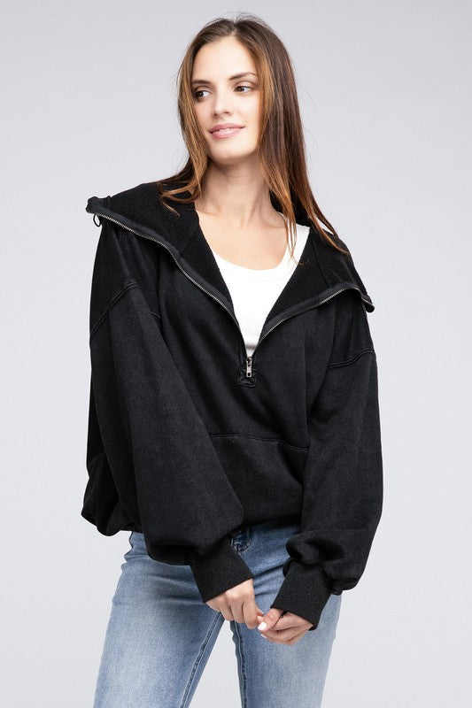 Stitch Detailed Elastic Hem Hoodie king-general-store-5710.myshopify.com