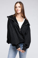 Stitch Detailed Elastic Hem Hoodie king-general-store-5710.myshopify.com