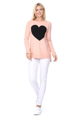 Cozy Heart Jacquard Round Neck Pullover Sweater king-general-store-5710.myshopify.com