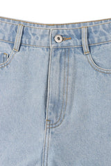 Mid Blue Roll Up Denim Shorts king-general-store-5710.myshopify.com