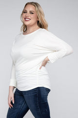 Plus Luxe Rayon Boat Neck 3/4 Sleeve Top king-general-store-5710.myshopify.com