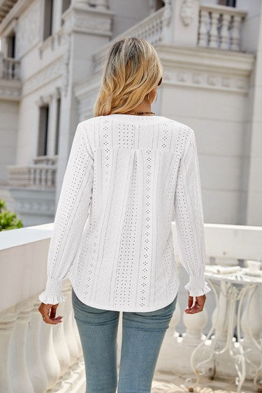 V-Neck Long Sleeve Top