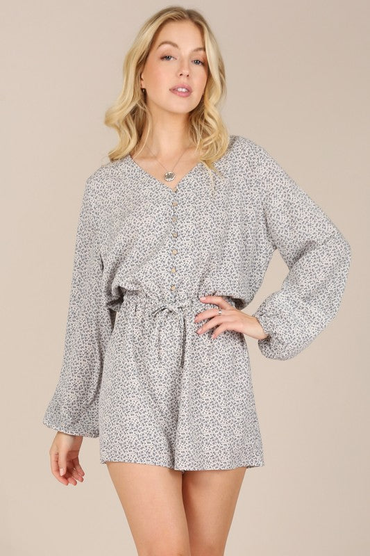 Blue Floral Romper Jumpsuit king-general-store-5710.myshopify.com