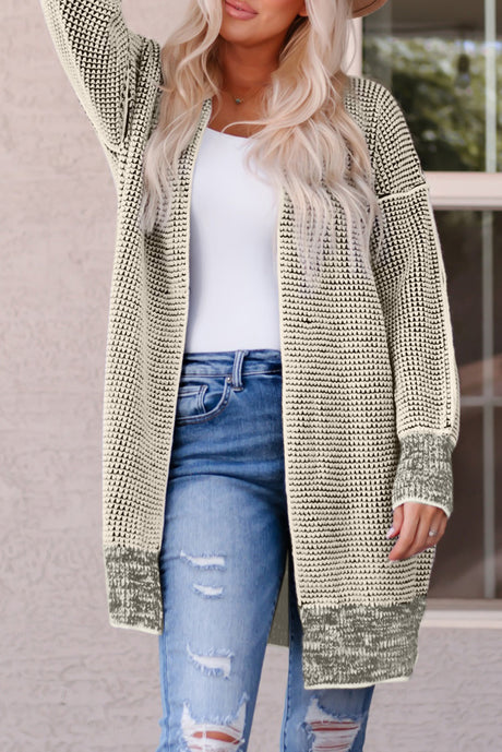 Heathered Open Front Longline Cardigan king-general-store-5710.myshopify.com