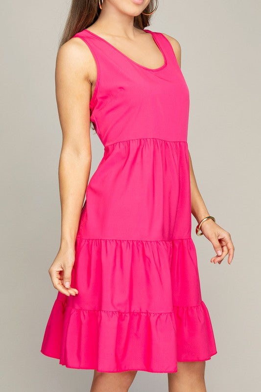 Sleeveless Tiered Midi Dress