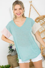 Plus Low Gauge Colorblock Top