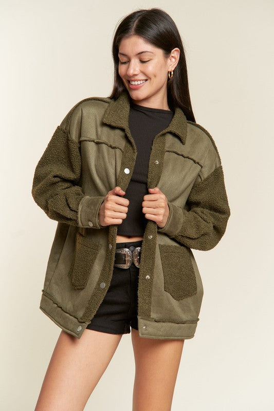 Faux Fur and Suede Jacket king-general-store-5710.myshopify.com