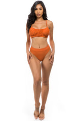 High Waist Ruched Detail Bikini