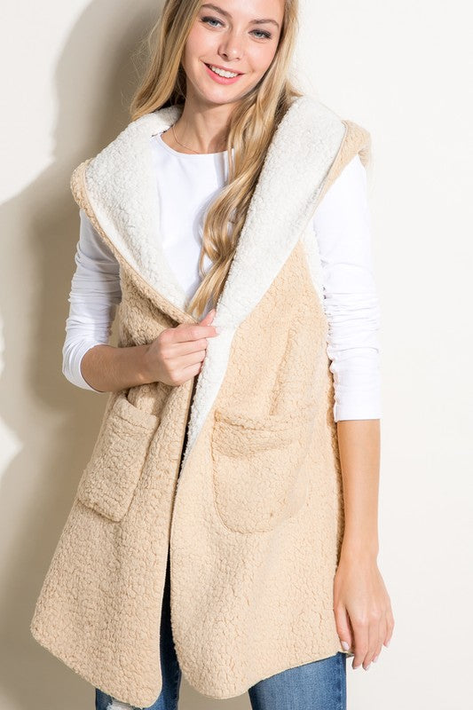 Oversized Sherpa Long Vest