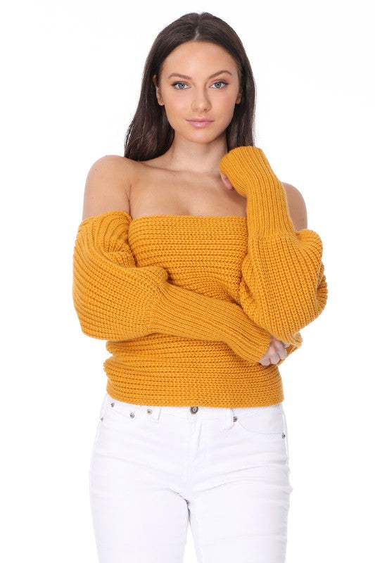 Off Shoulder Wrap Bolero Sweater king-general-store-5710.myshopify.com