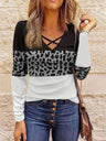 Crisscross Color Block Long Sleeve T-Shirt