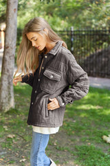 Solid Mineral Wash Quilted Pockets Shacket king-general-store-5710.myshopify.com