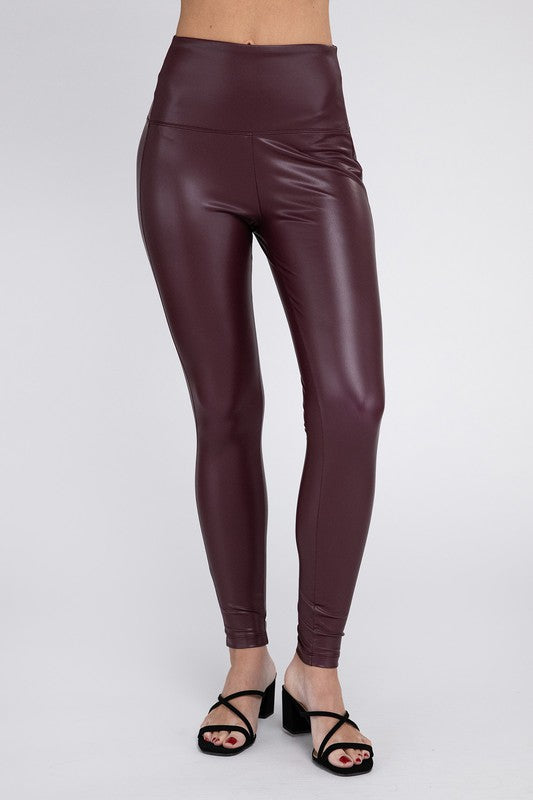 High Rise Fitted Faux Leather Leggings king-general-store-5710.myshopify.com