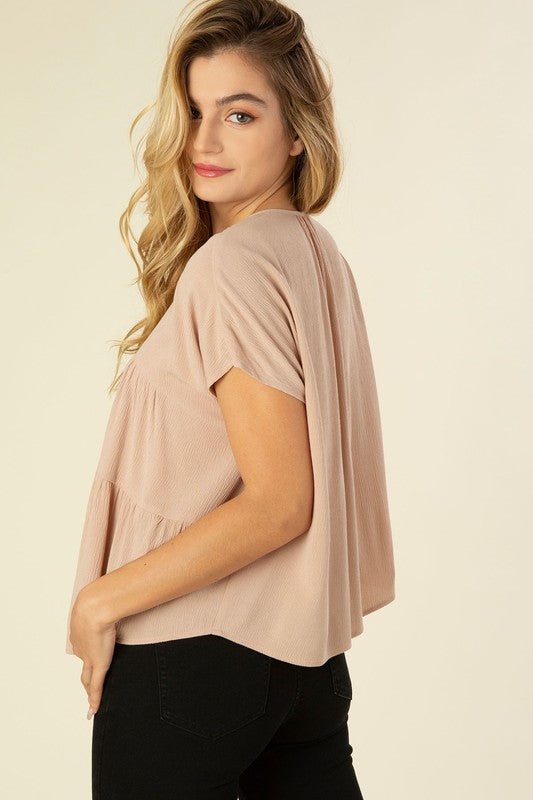 Beige A Line Tiered Blouse king-general-store-5710.myshopify.com