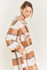 Plus Fuzzy Plaid Teddy Jacket king-general-store-5710.myshopify.com