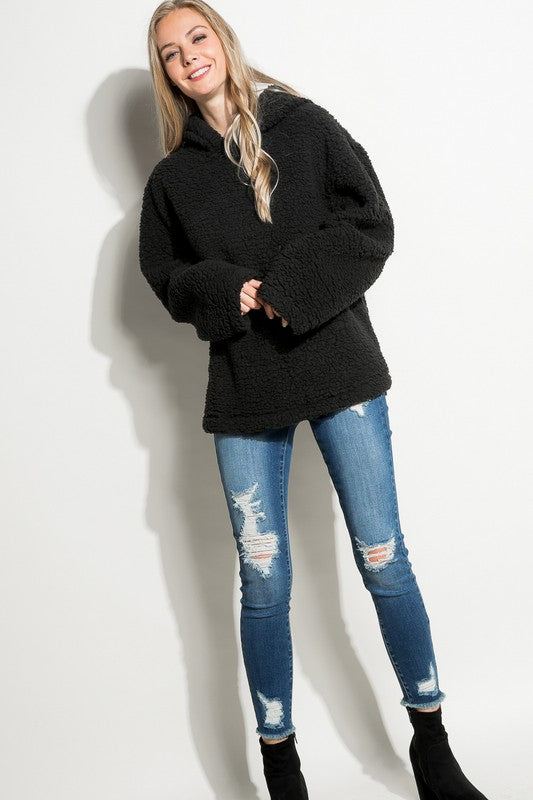 Fuzzy Faux Fur Oversized Sweatshirt