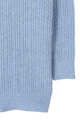 Light Blue Wool Blended Cable Knitted Cardigan king-general-store-5710.myshopify.com