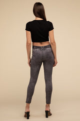 Ankle Length Denim Fitted Leggings