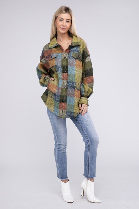 Loose Fit Buttoned Down Check Shirt Jacket king-general-store-5710.myshopify.com