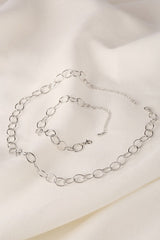 Chain Bracelet and Necklace Set - Silver king-general-store-5710.myshopify.com