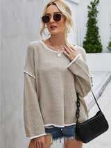 Angel Wings Boat Neck Dropped Shoulder Sweater