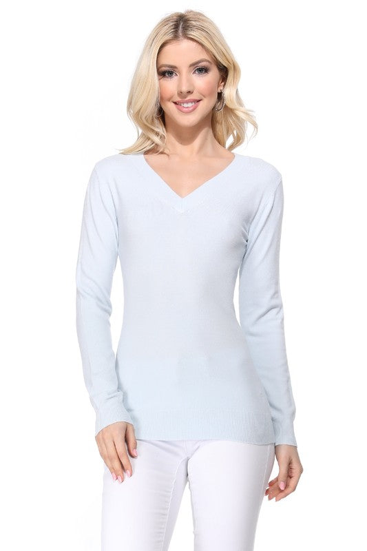 Women's Long Sleeve V-Neck Pulll Over Sweater Top king-general-store-5710.myshopify.com