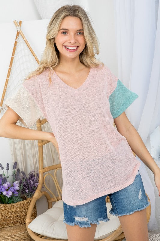 Plus Low Gauge Colorblock Top