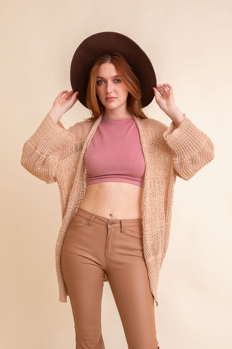 Knit Netted Cardigan king-general-store-5710.myshopify.com